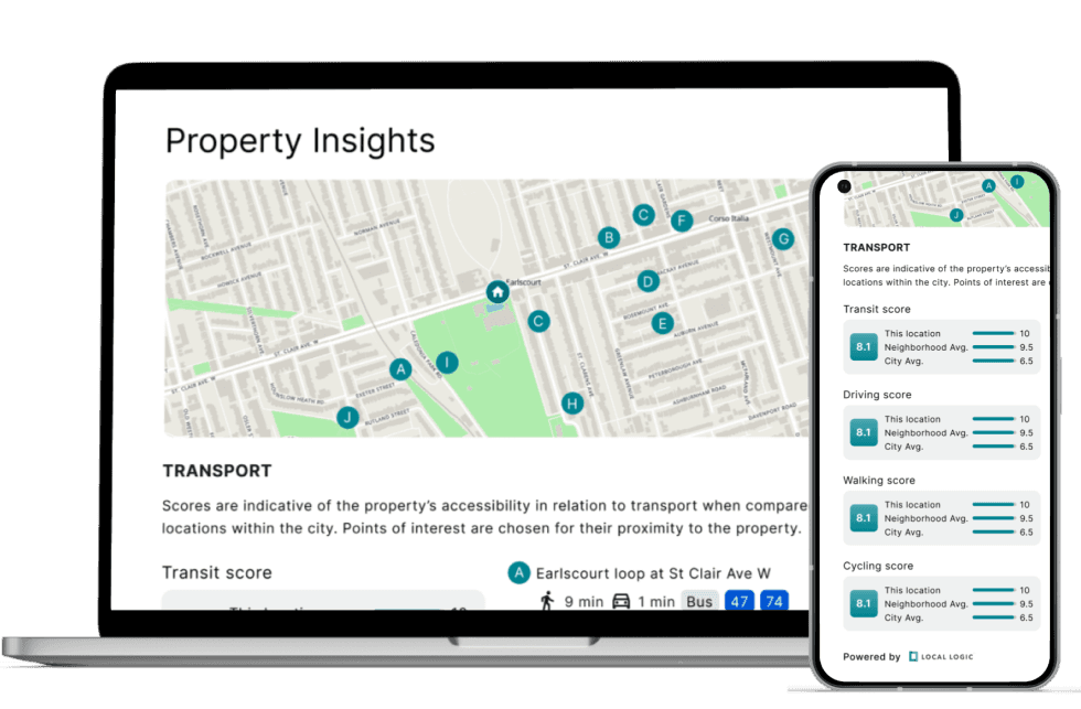 Mobile and desktop devices showing the Location Assessment Report